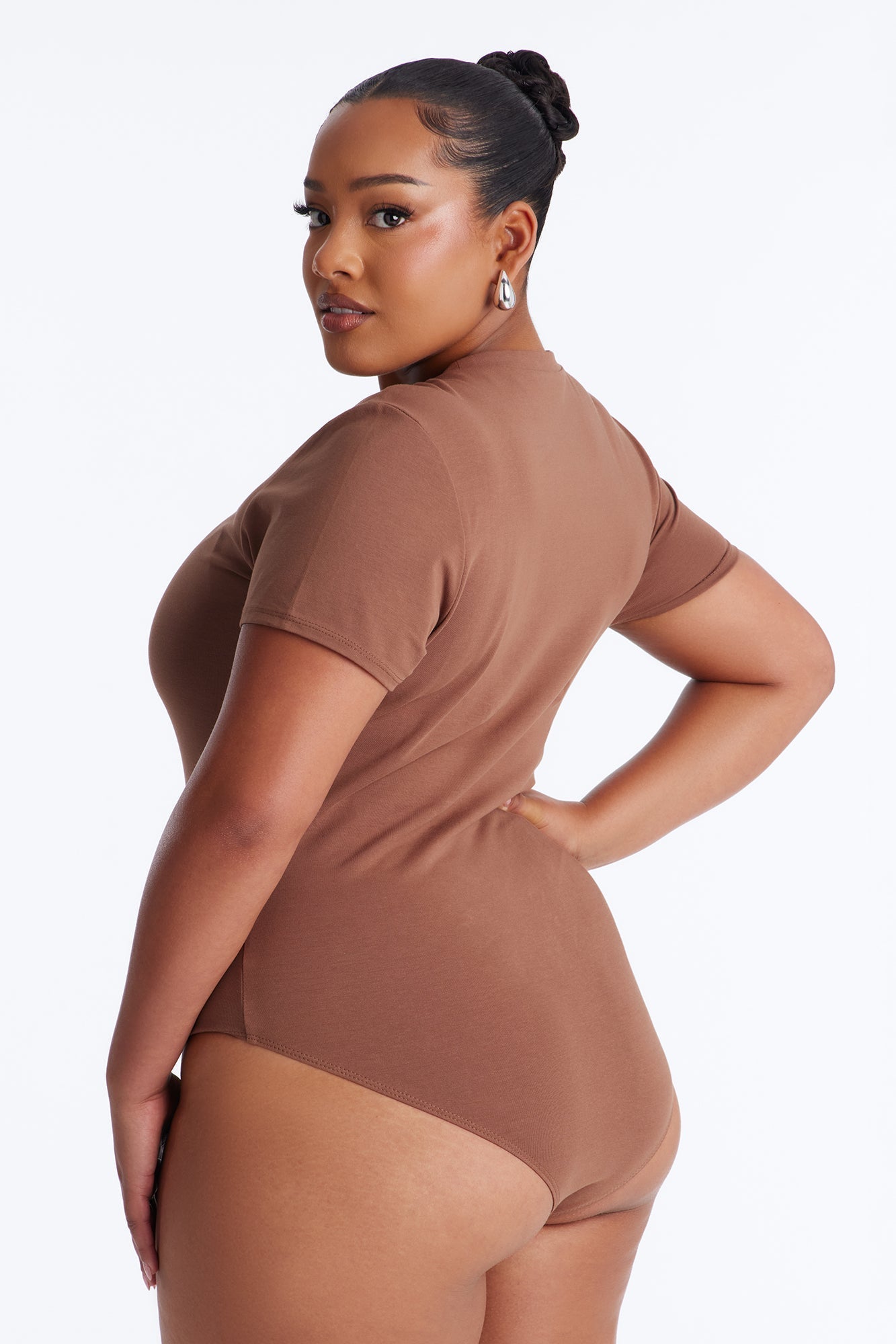 Cambria Short Sleeve Bodysuit - Chestnut