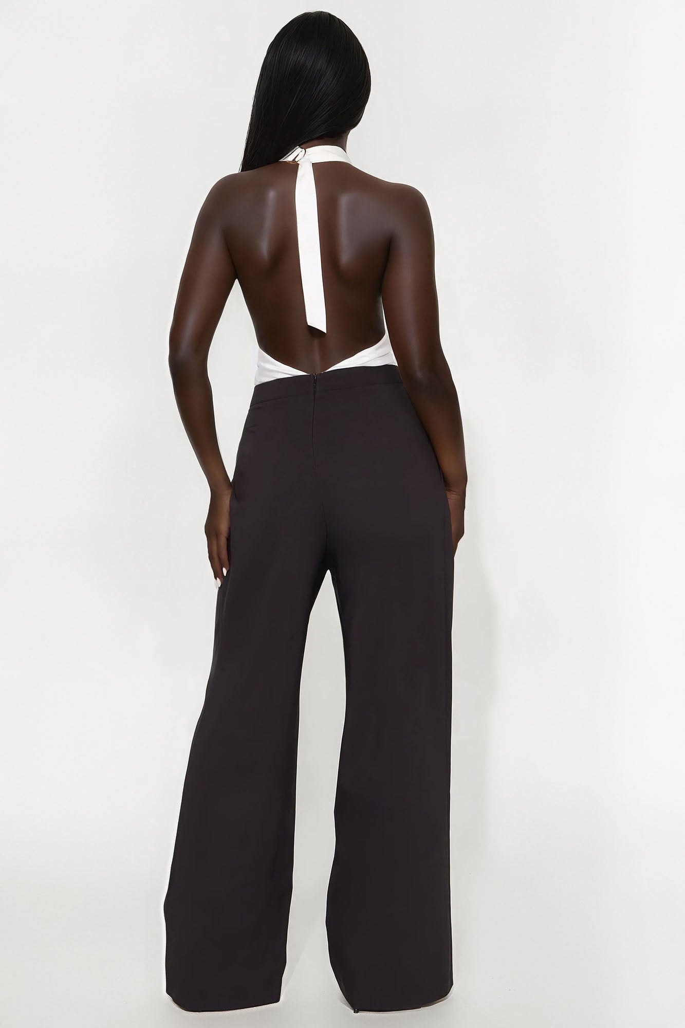 Eyes On The Prize Halter Jumpsuit - Black/combo