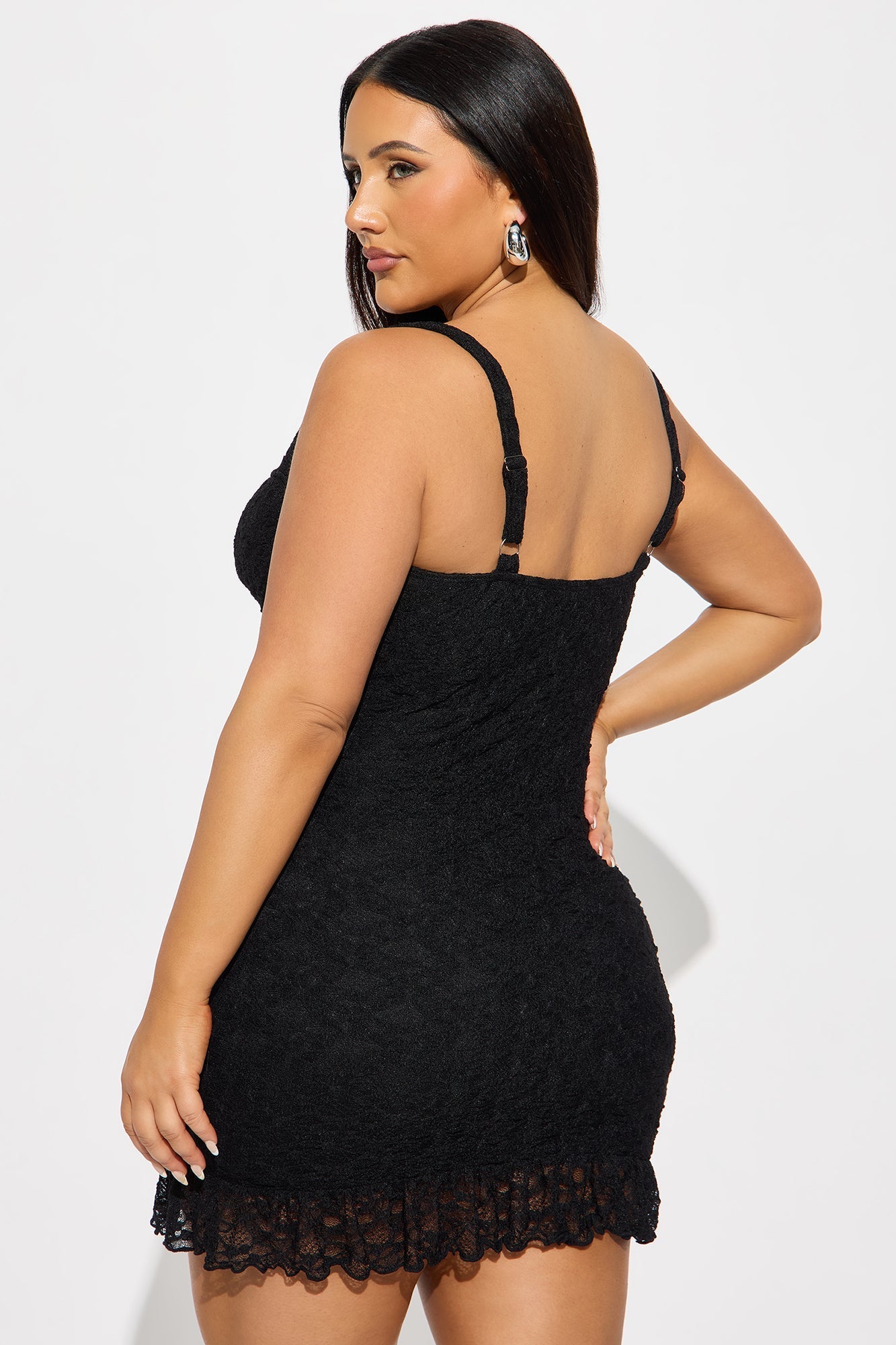 Cleo Lace Micro Mini Dress - Black