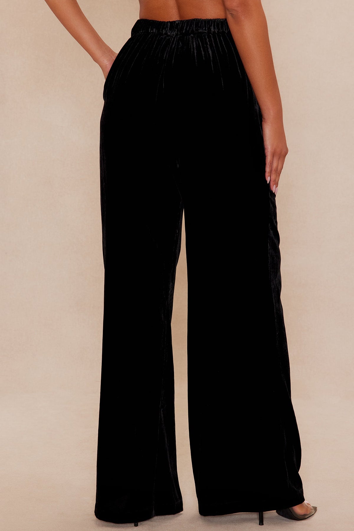 Georgia Velour Pant - Black
