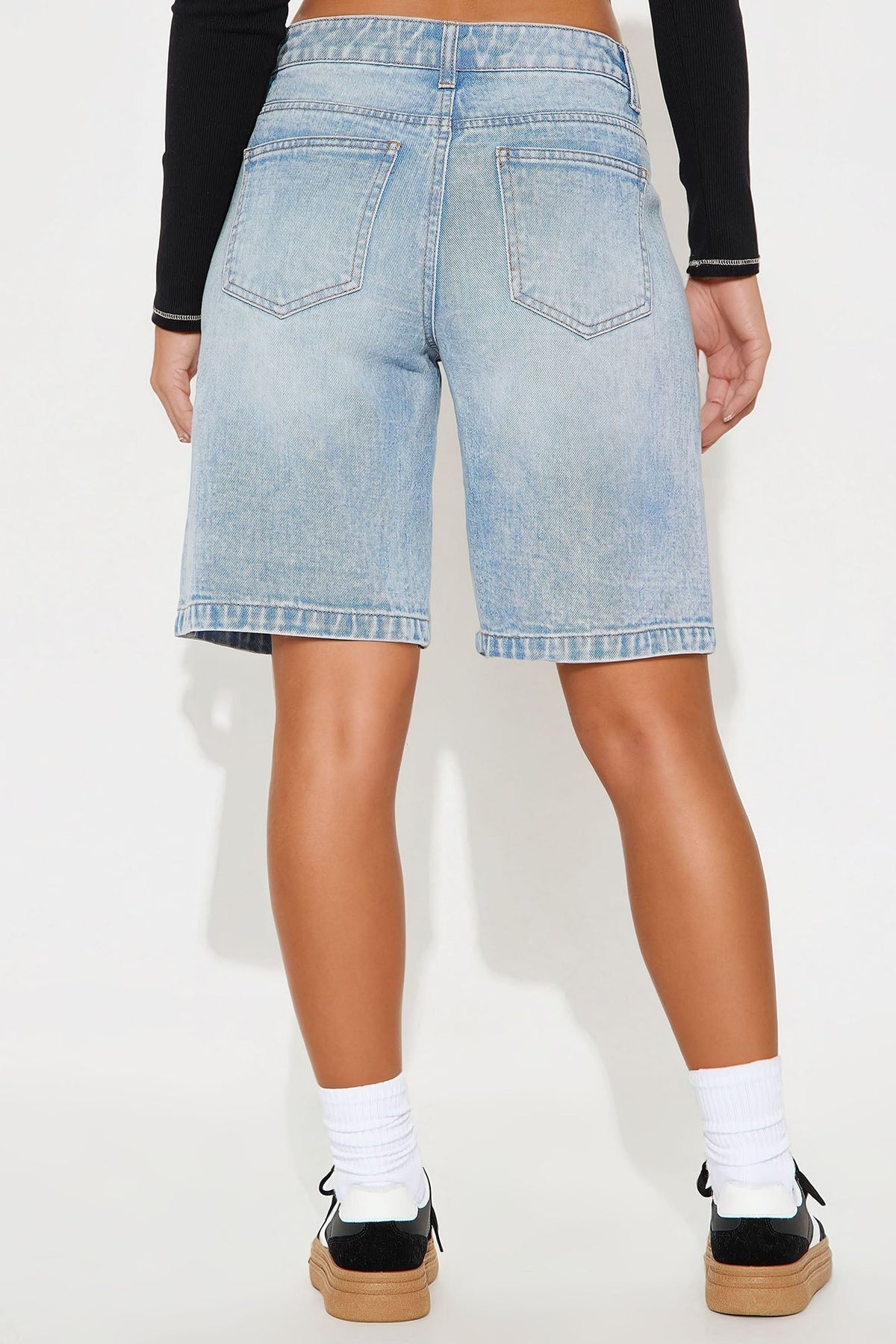 In Sequence Super Soft Denim Jorts - Light Wash