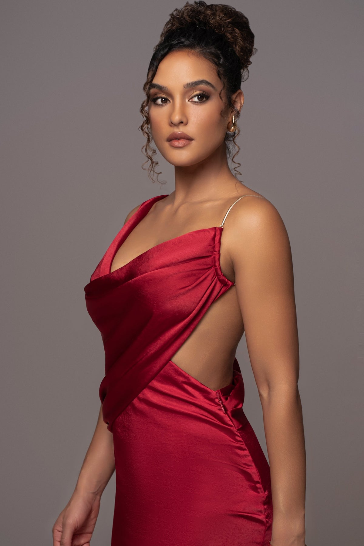 Red Satin Belle Maxi Dress