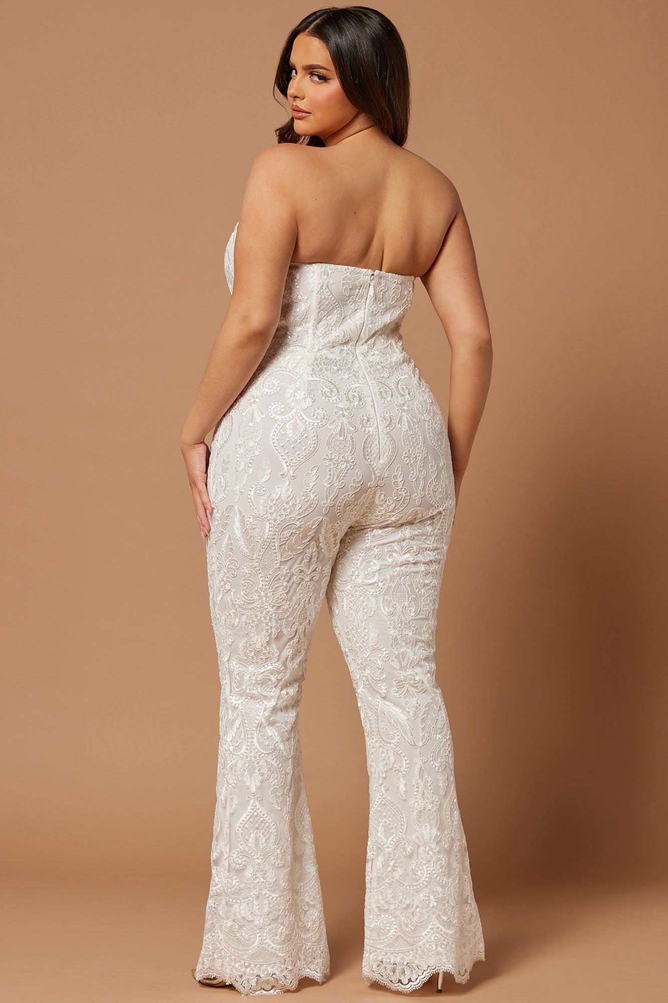 Esther Sequin Embroidered Jumpsuit - White