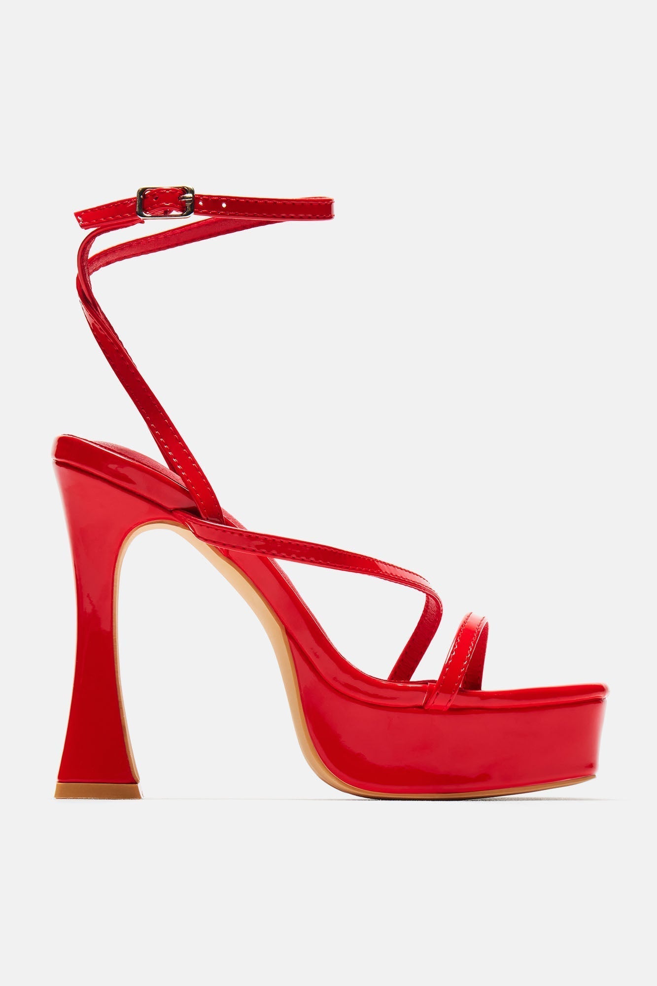 Andrea Platform Block Heels - Red