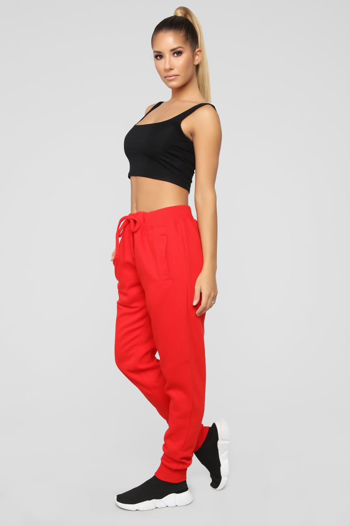 Stole Your Boyfriend's Oversized Jogger - Red