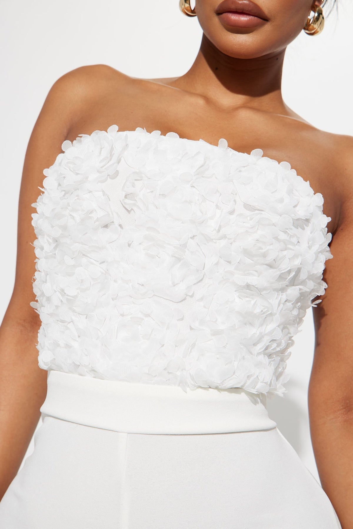 Diana 3D Floral Jumpsuit - White