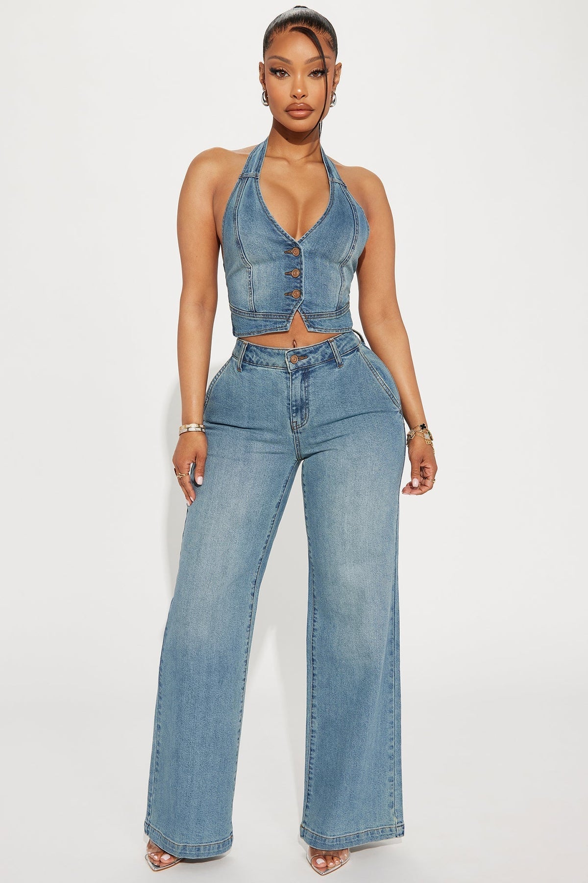 Delusional Drop Waist Jeans - Medium Wash