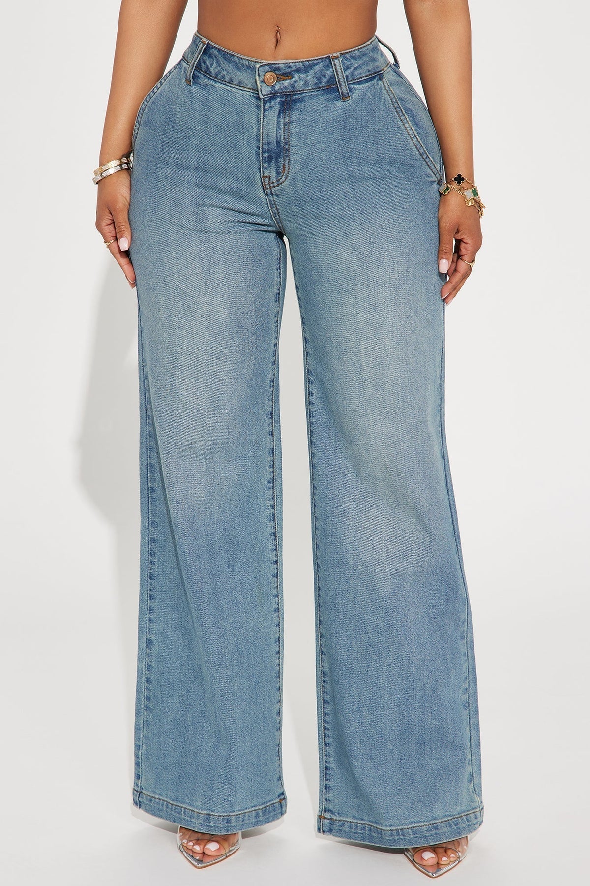 Delusional Drop Waist Jeans - Medium Wash