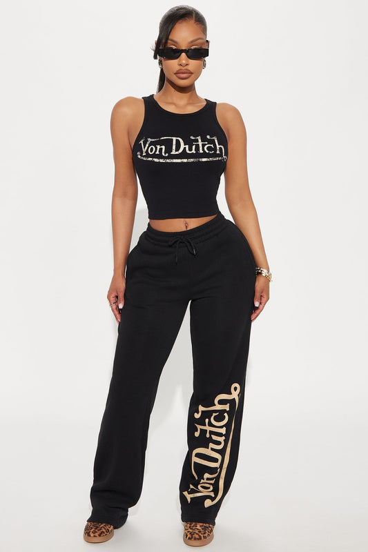 Von Dutch Vintage Wide Leg Pant - Black