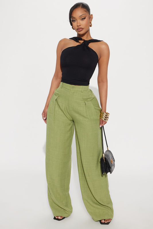 Matson Wide Leg Trouser - Sage