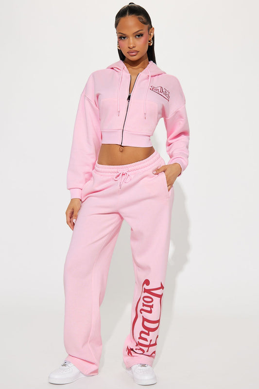 Von Dutch Wide Leg Pant - Light Pink