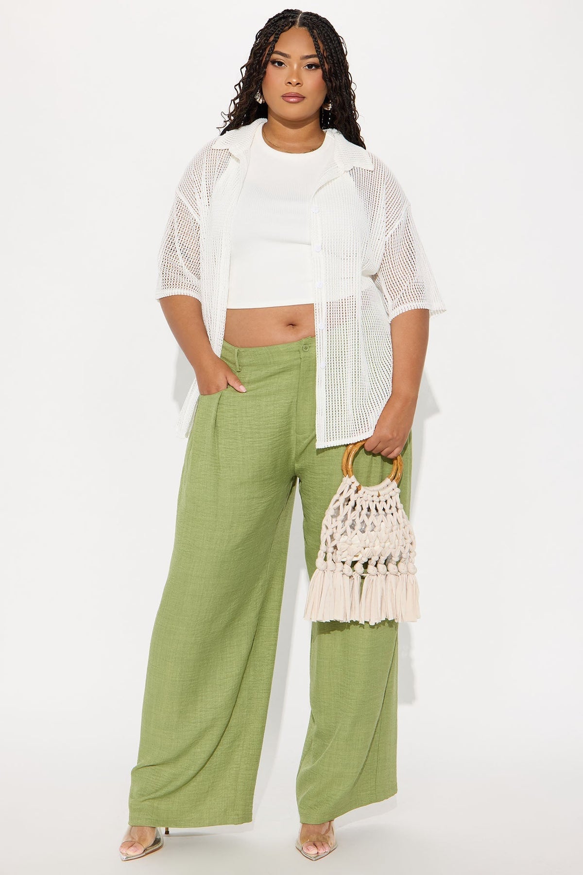 Matson Wide Leg Trouser - Sage