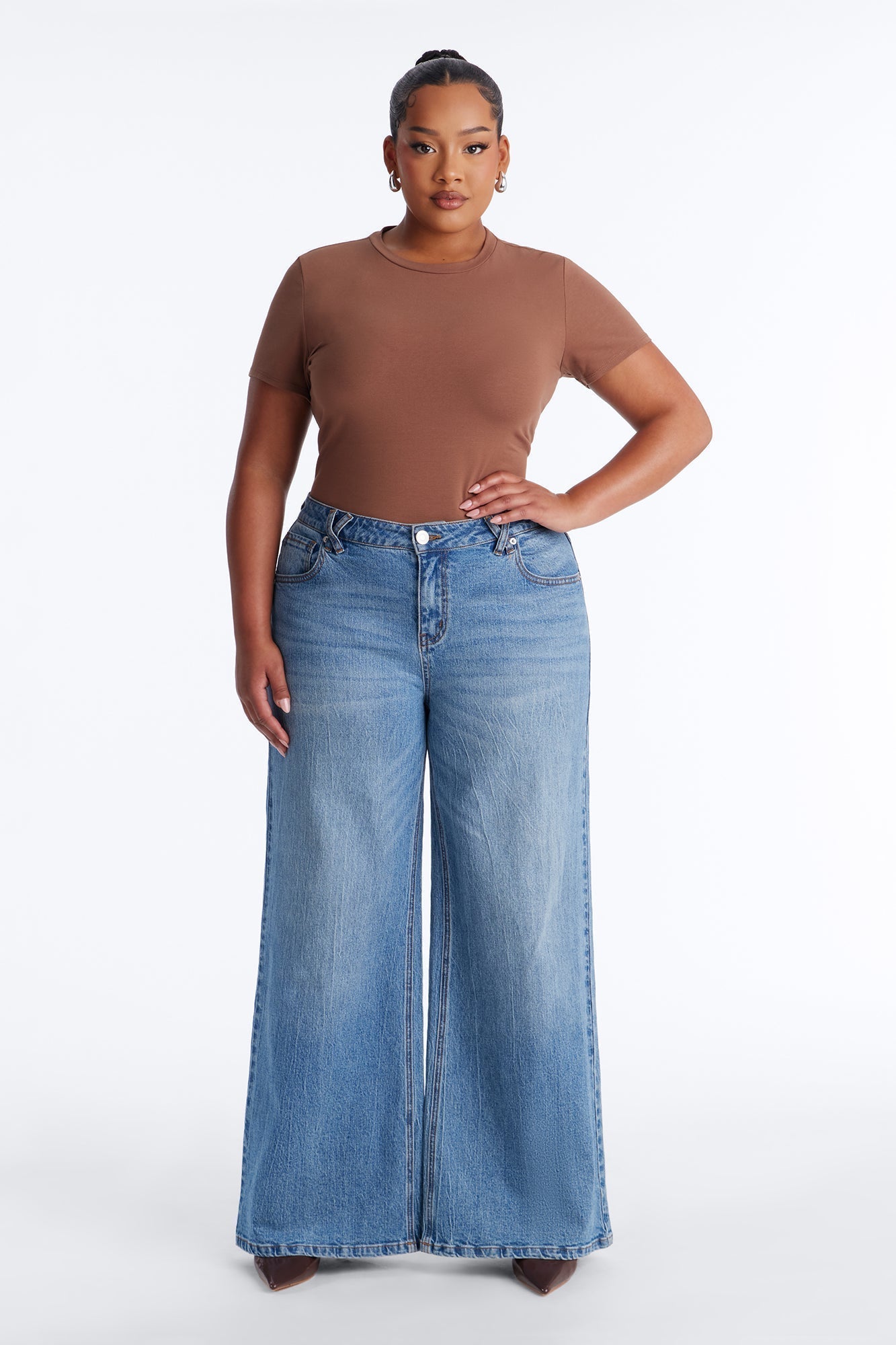 Cambria Short Sleeve Bodysuit - Chestnut