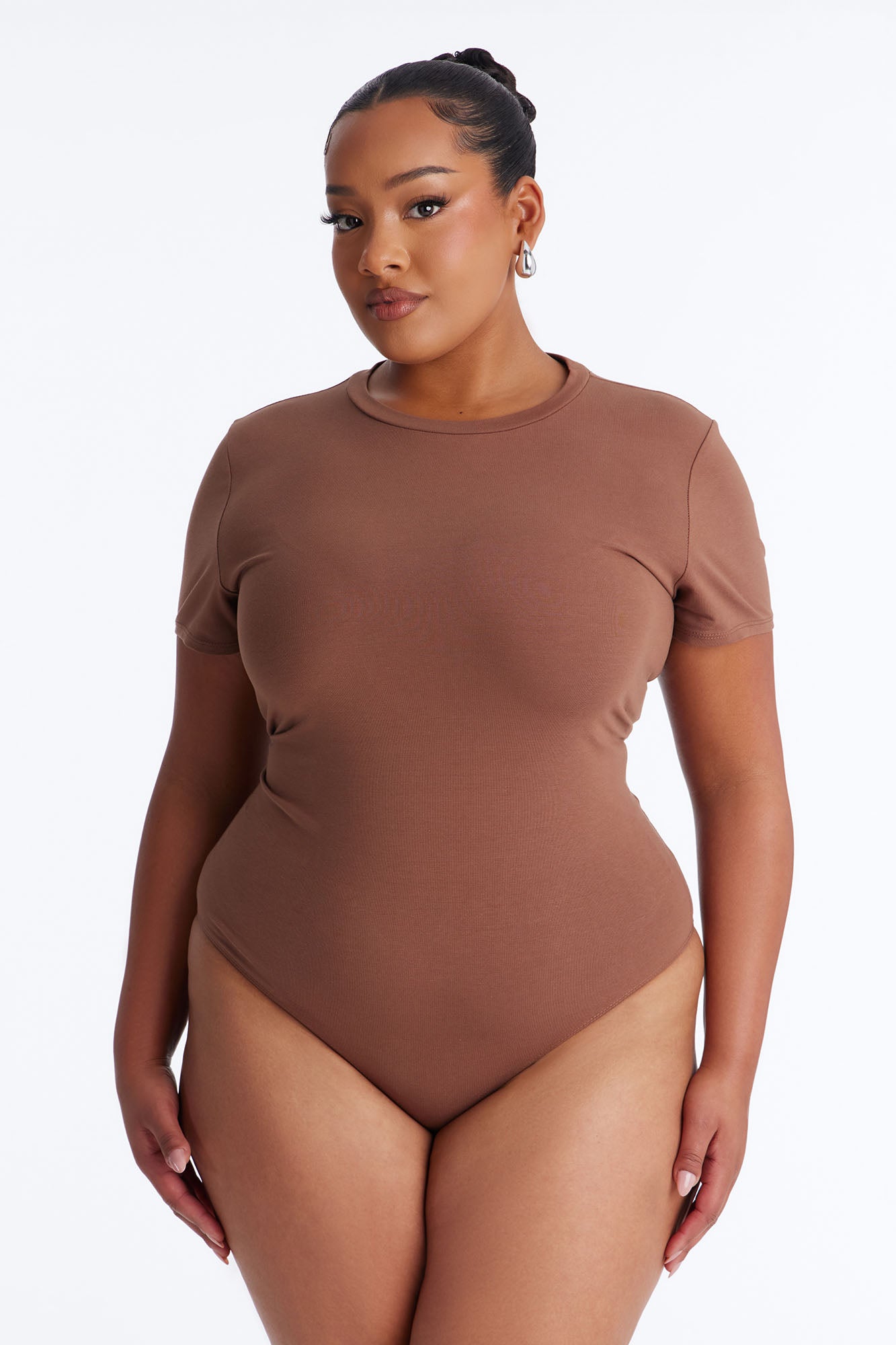 Cambria Short Sleeve Bodysuit - Chestnut