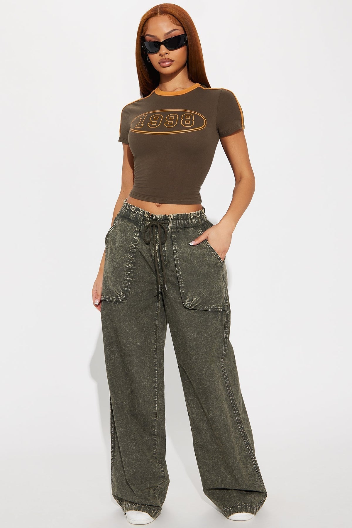 She's a 98' Baby Short Sleeve Tee - Olive/combo