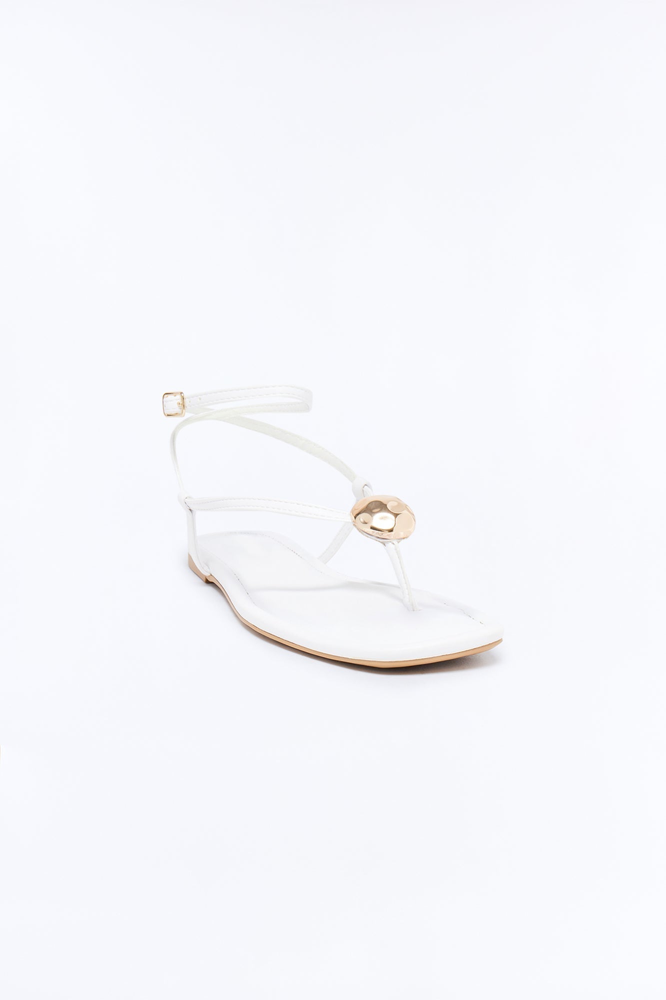 Amiah Ankle Strap Sandals - White