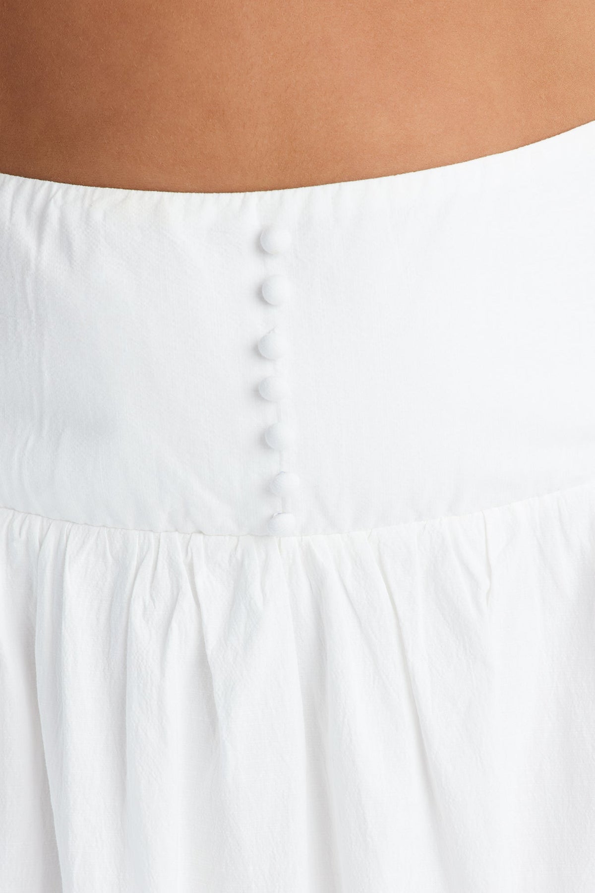 Brigitte Poplin Drop Waist Maxi Skirt - White
