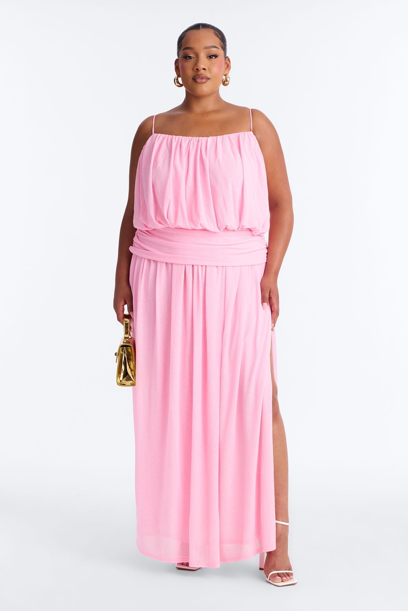 Quiet Confidence Flowy Maxi Dress - Bubblegum Pink