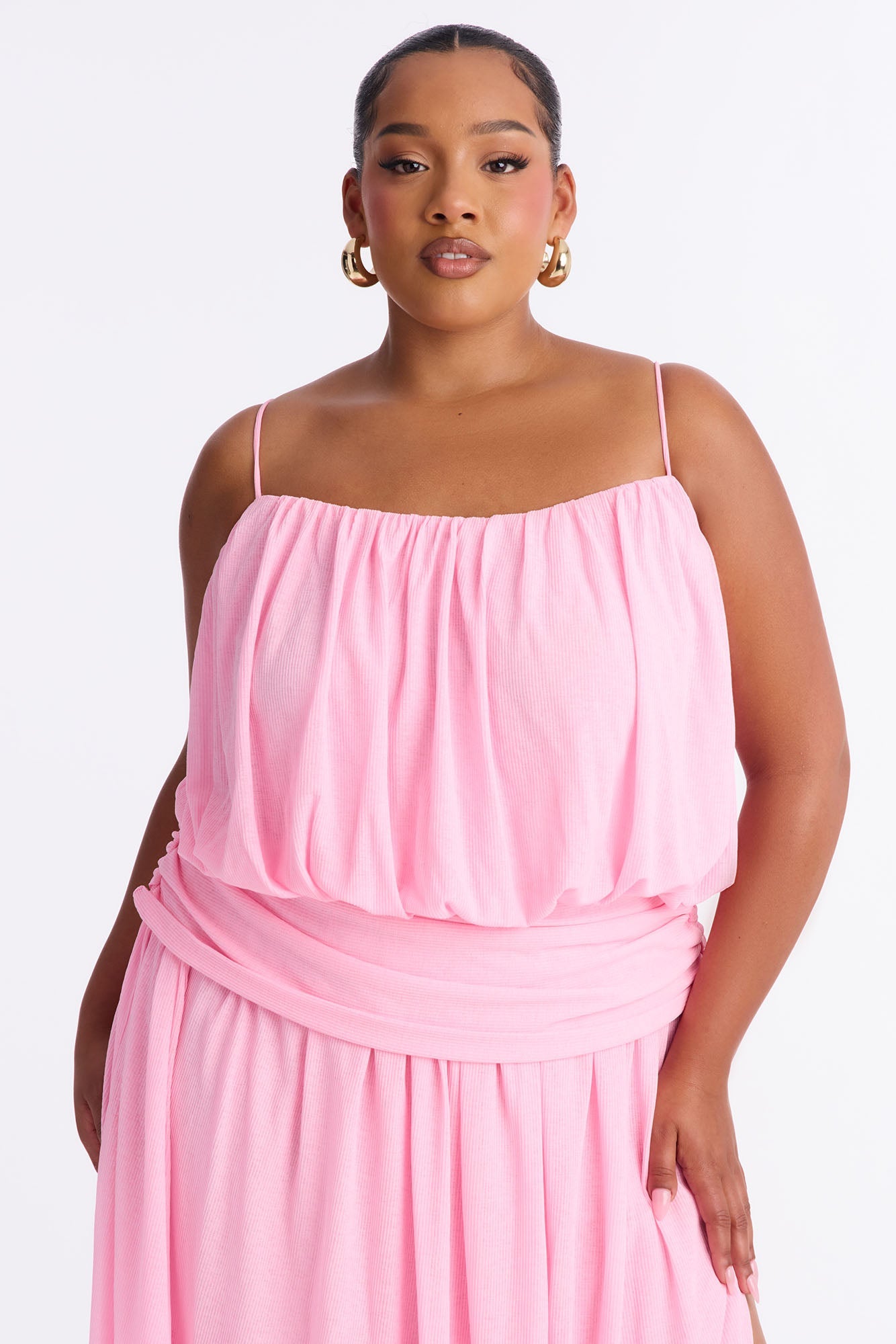 Quiet Confidence Flowy Maxi Dress - Bubblegum Pink