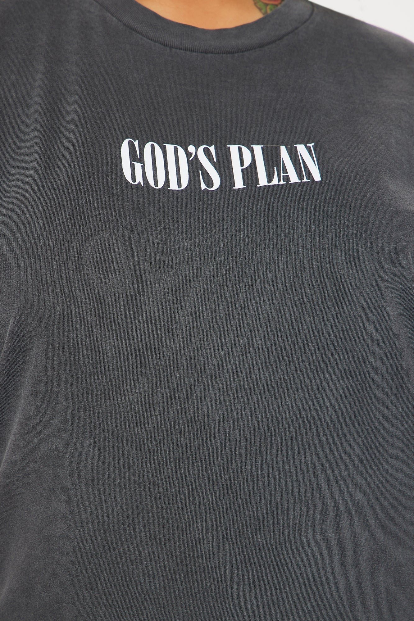 God's Plan Over Mine Washed Tee - Black Wash
