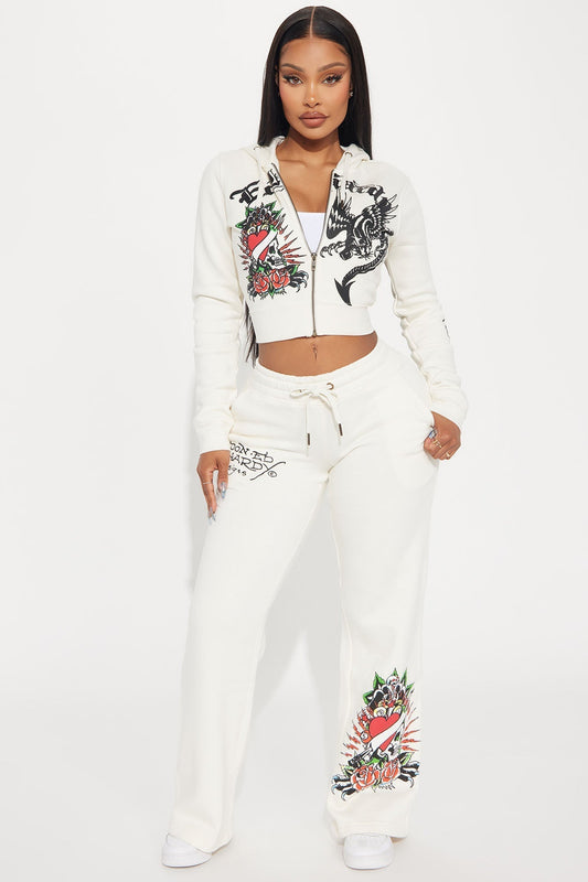 Ed Hardy Dragon Heart Pant - Ivory