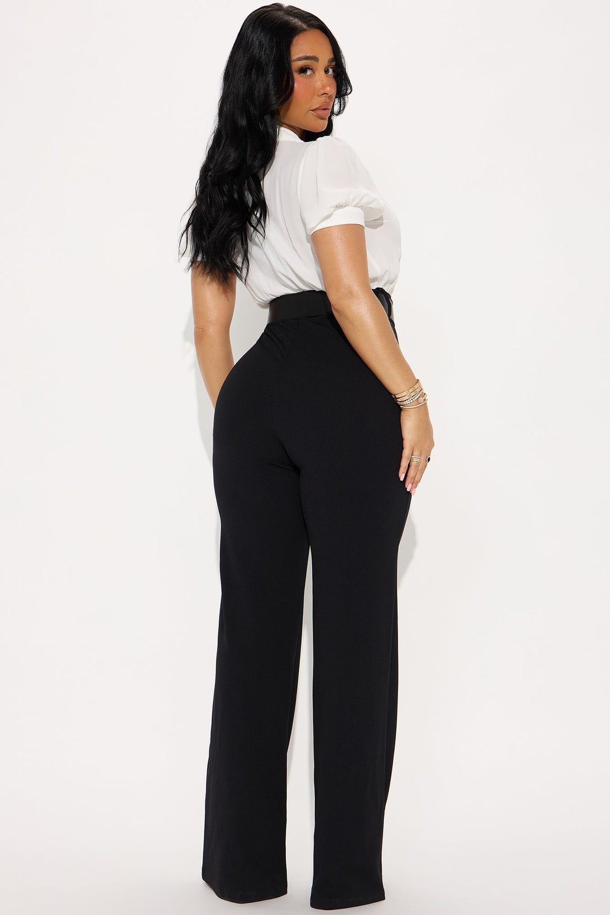 Solany Belted Jumpsuit - White/Black