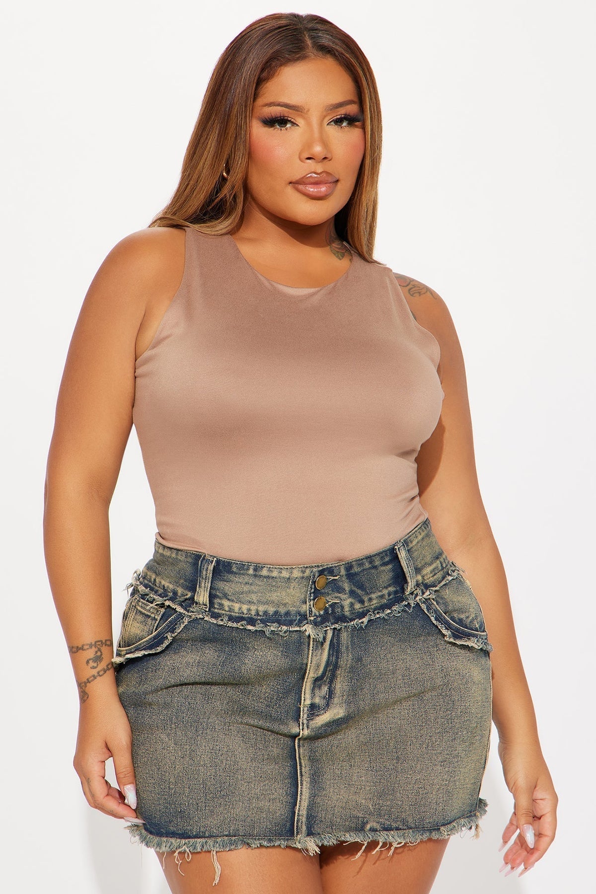 Poppy Sleeveless Bodysuit - Taupe