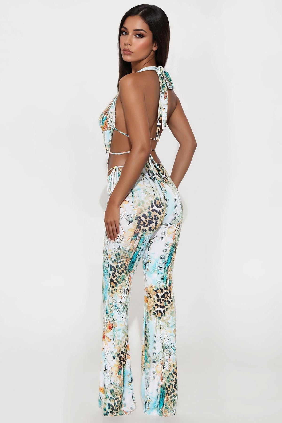 Sasha Halter Straight Leg Jumpsuit - Blue