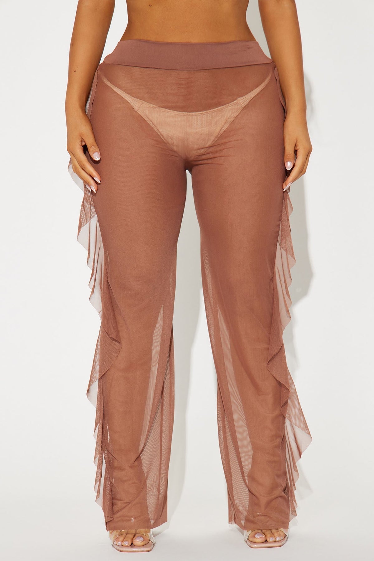 Sunshine See Through Cover Up Pant - Mocha