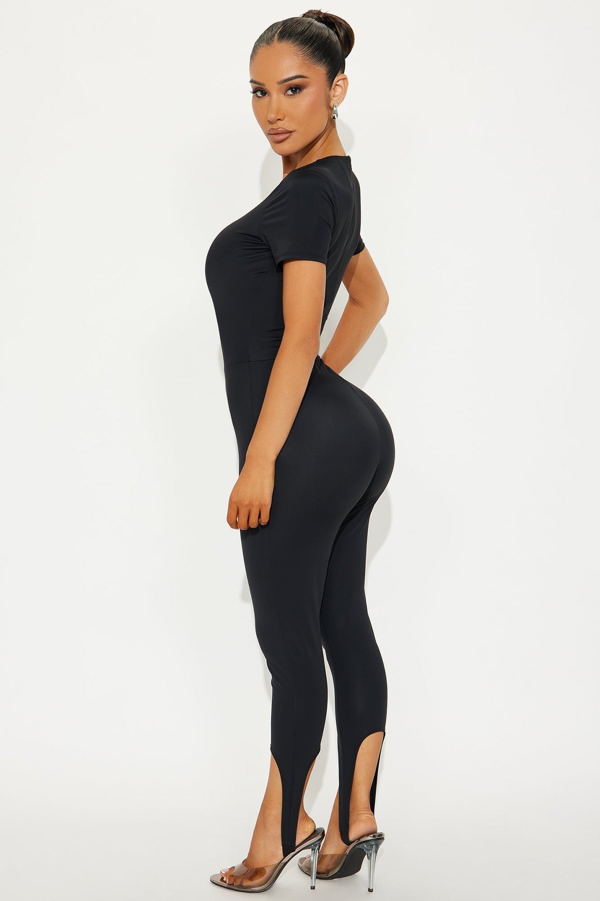 Elahni Short Sleeve Capri Jumpsuit - Black