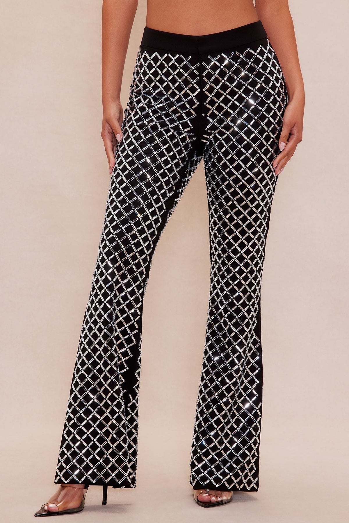Koko Embellished Flare Pant - Black