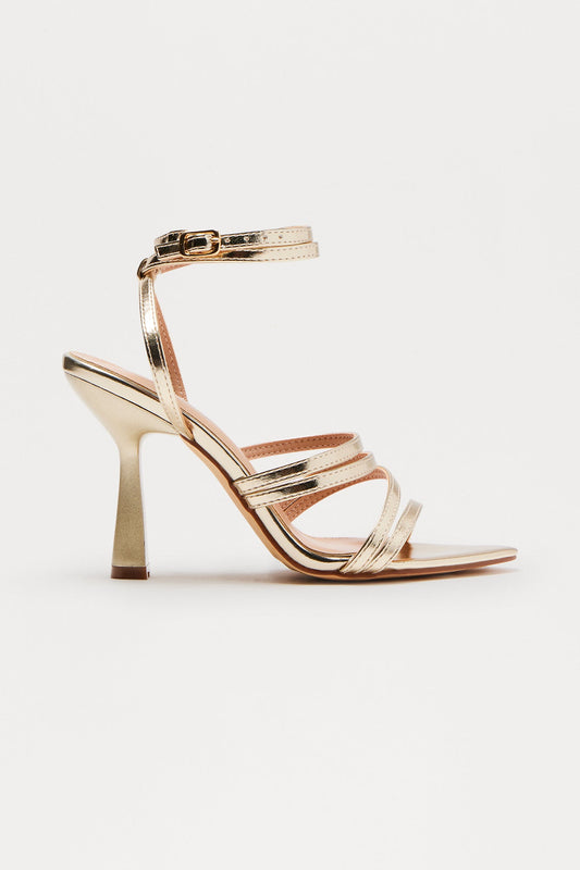 Affinity Ankle Strap Heels - Gold
