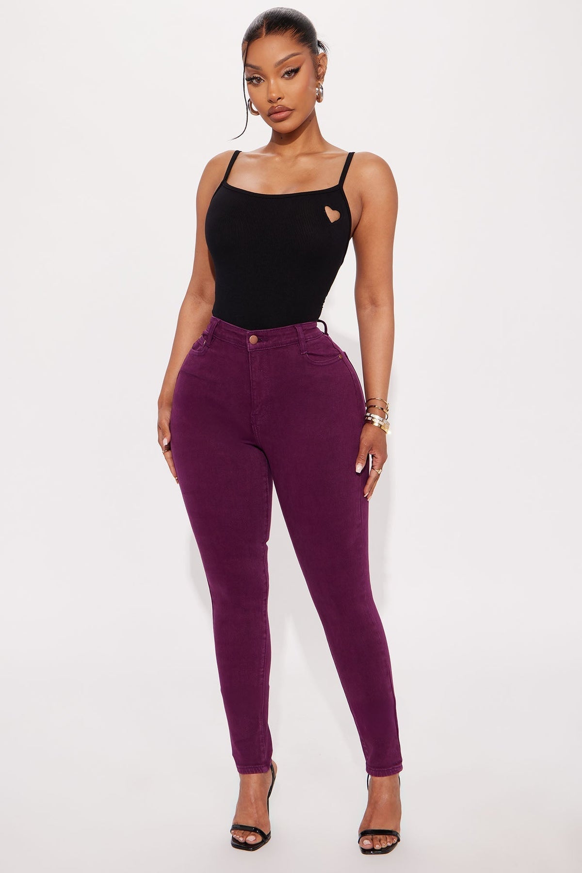 Heart Break Ribbed Bodysuit - Black