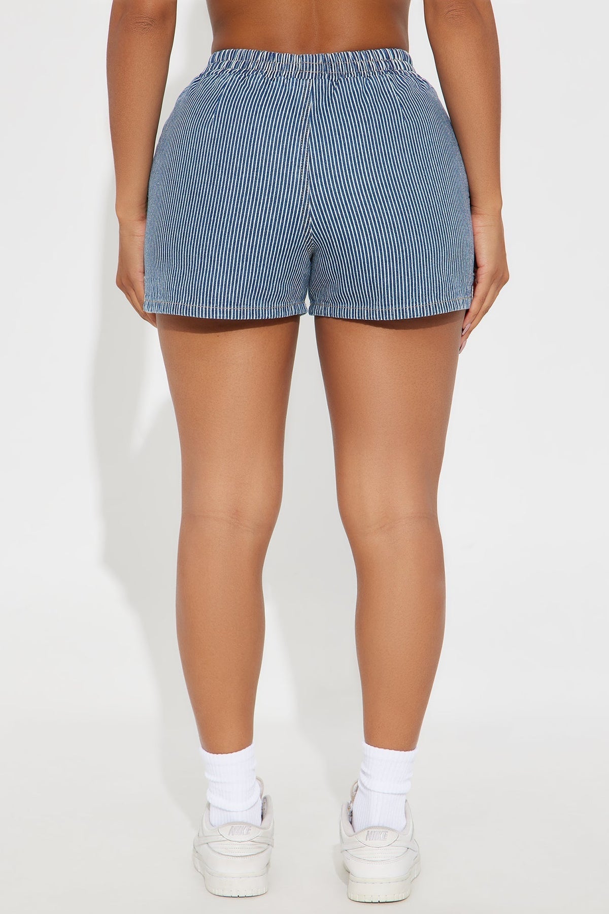 On My Way Out Boxer Denim Shorts - Dark Wash