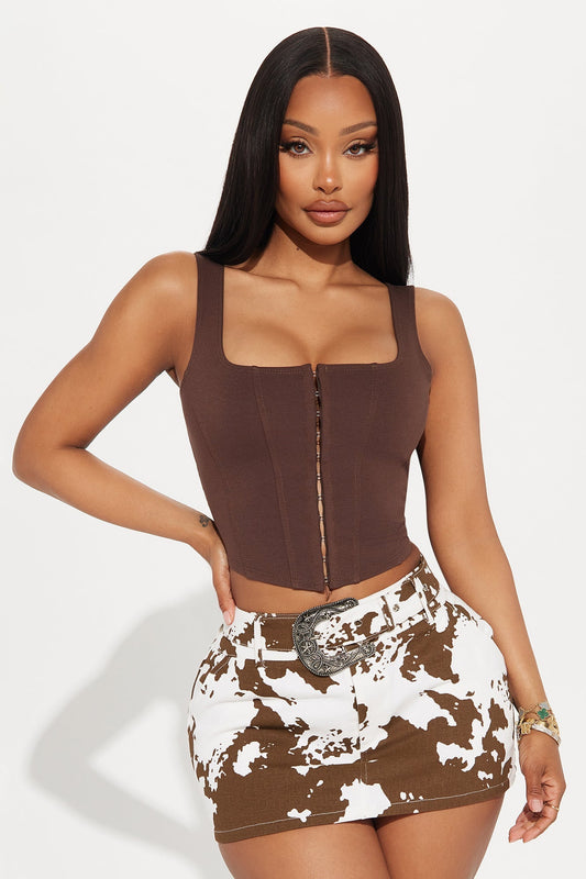 Belle Corset Top - Brown