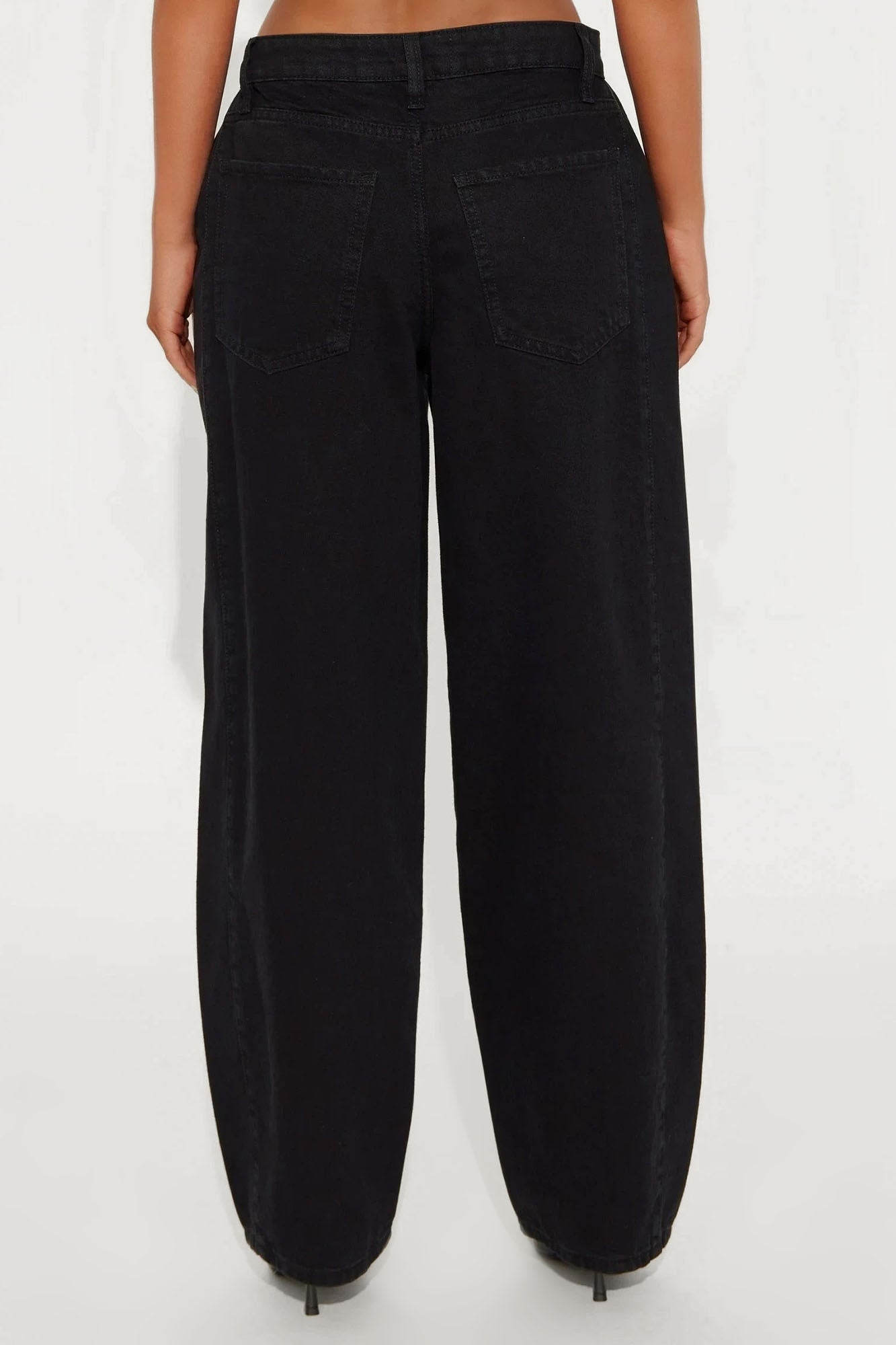 Alexandra Twill Wide Leg Barrel Pant - Black