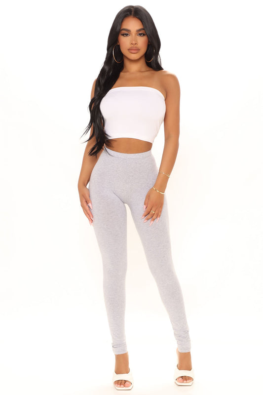 Kim Basic Legging - Heather Grey