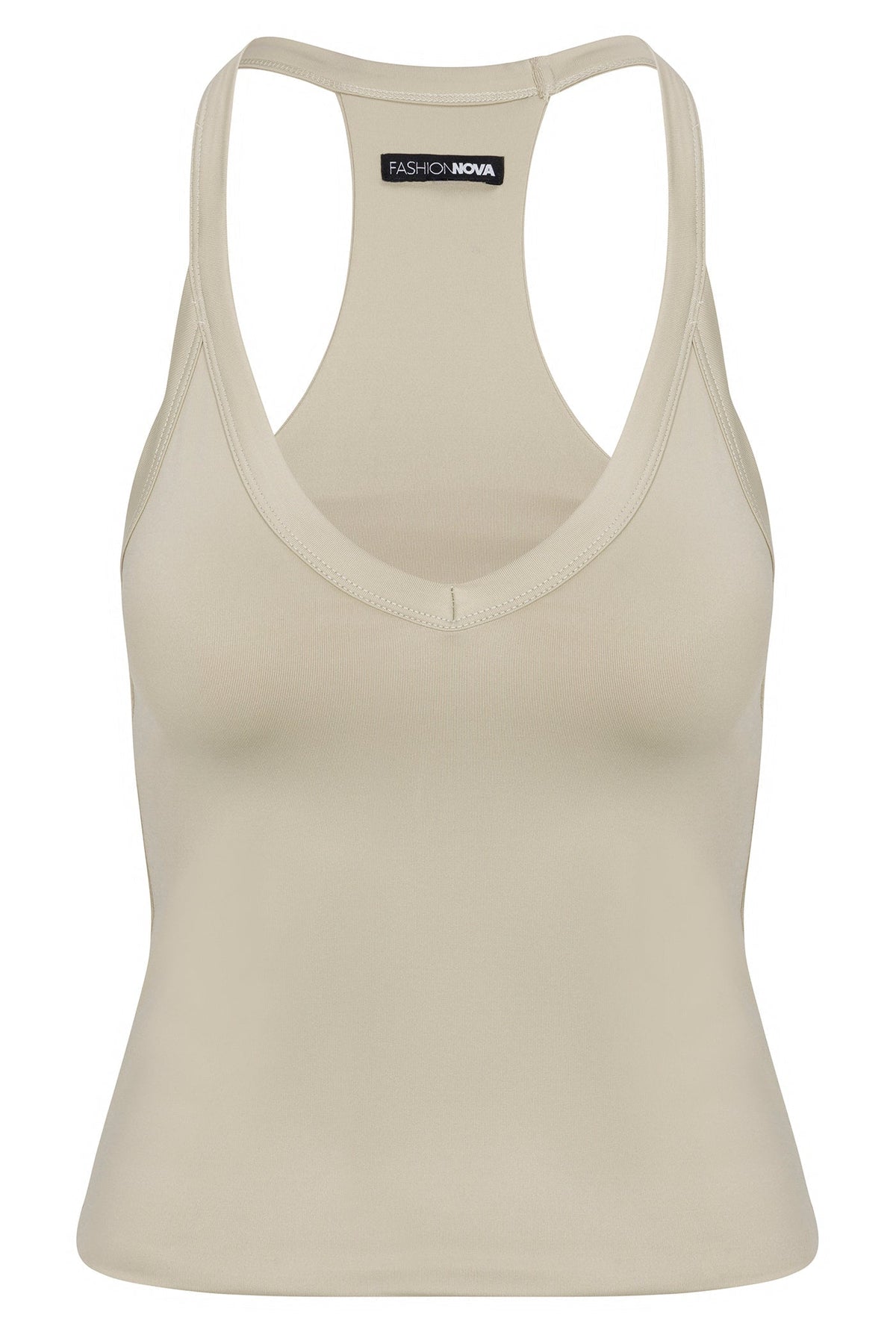 Contour Double Lined V-Neck Tank Top - Stone