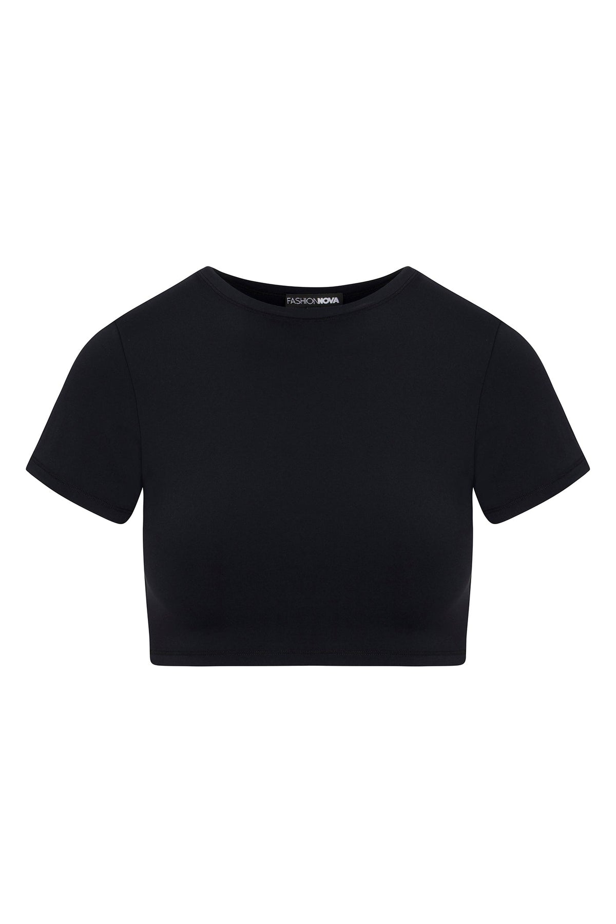 Second Skin Double Lined Super Cropped Tee - Black