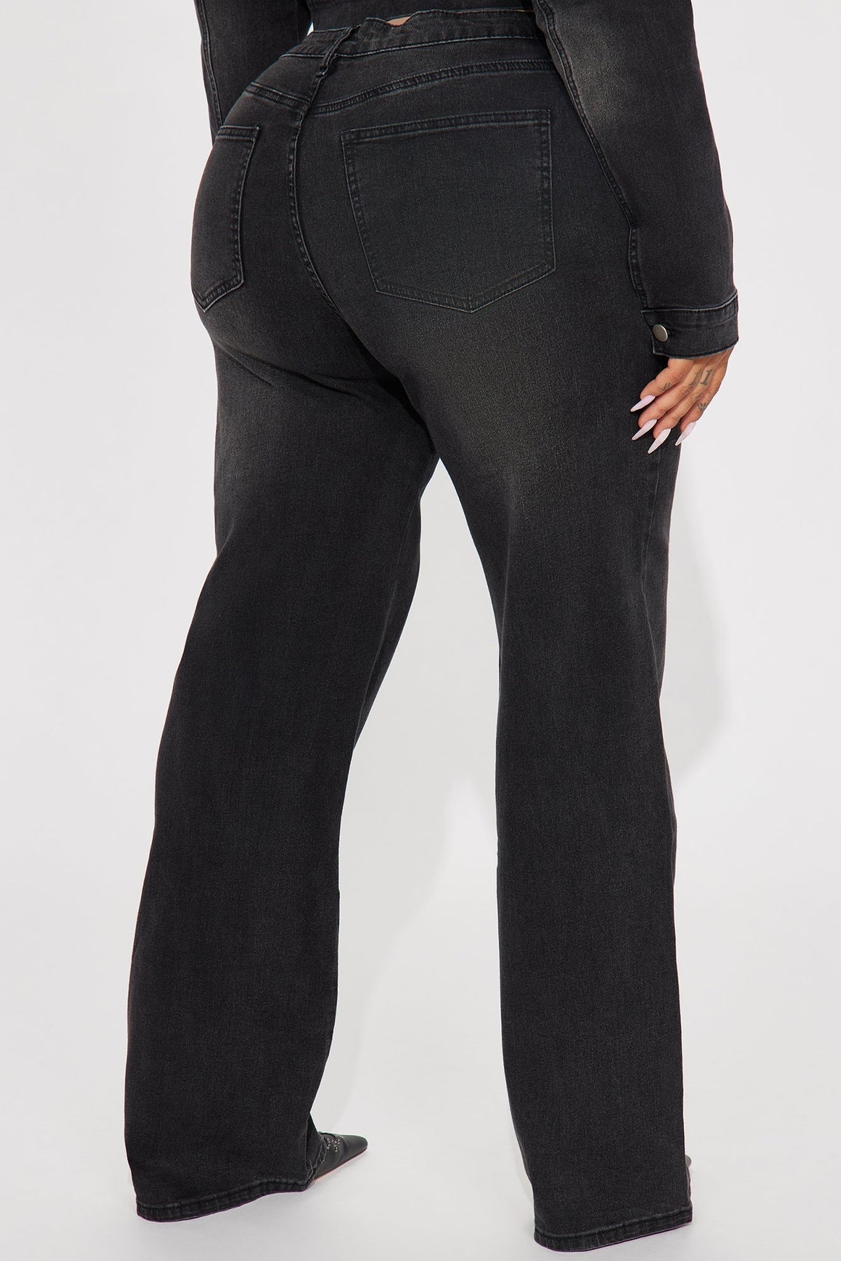 Vita Low Waist Stretch Baggy Jeans - Black Wash