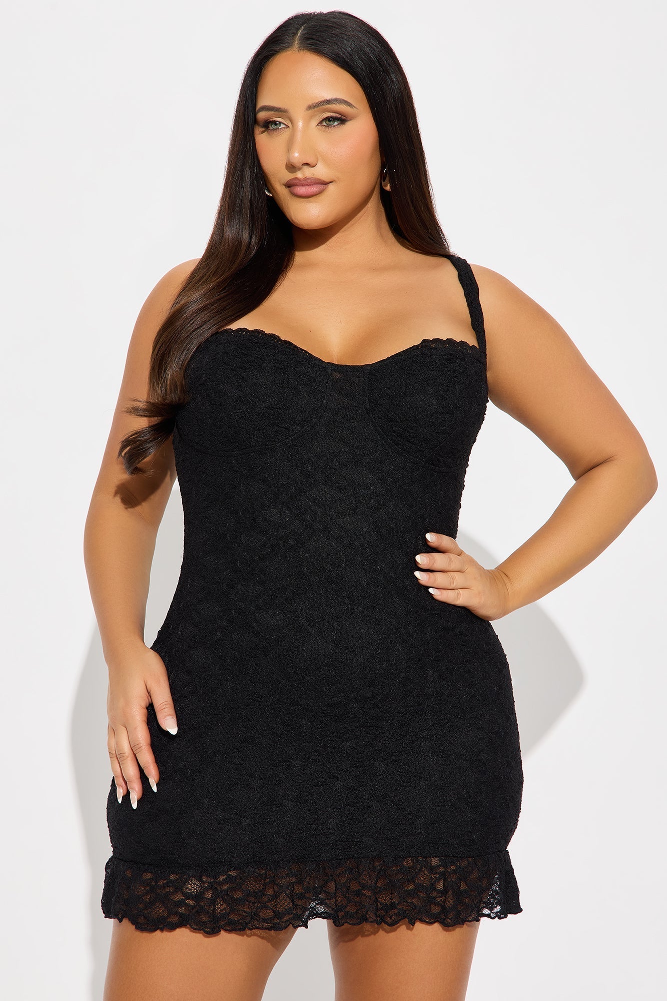 Cleo Lace Micro Mini Dress - Black