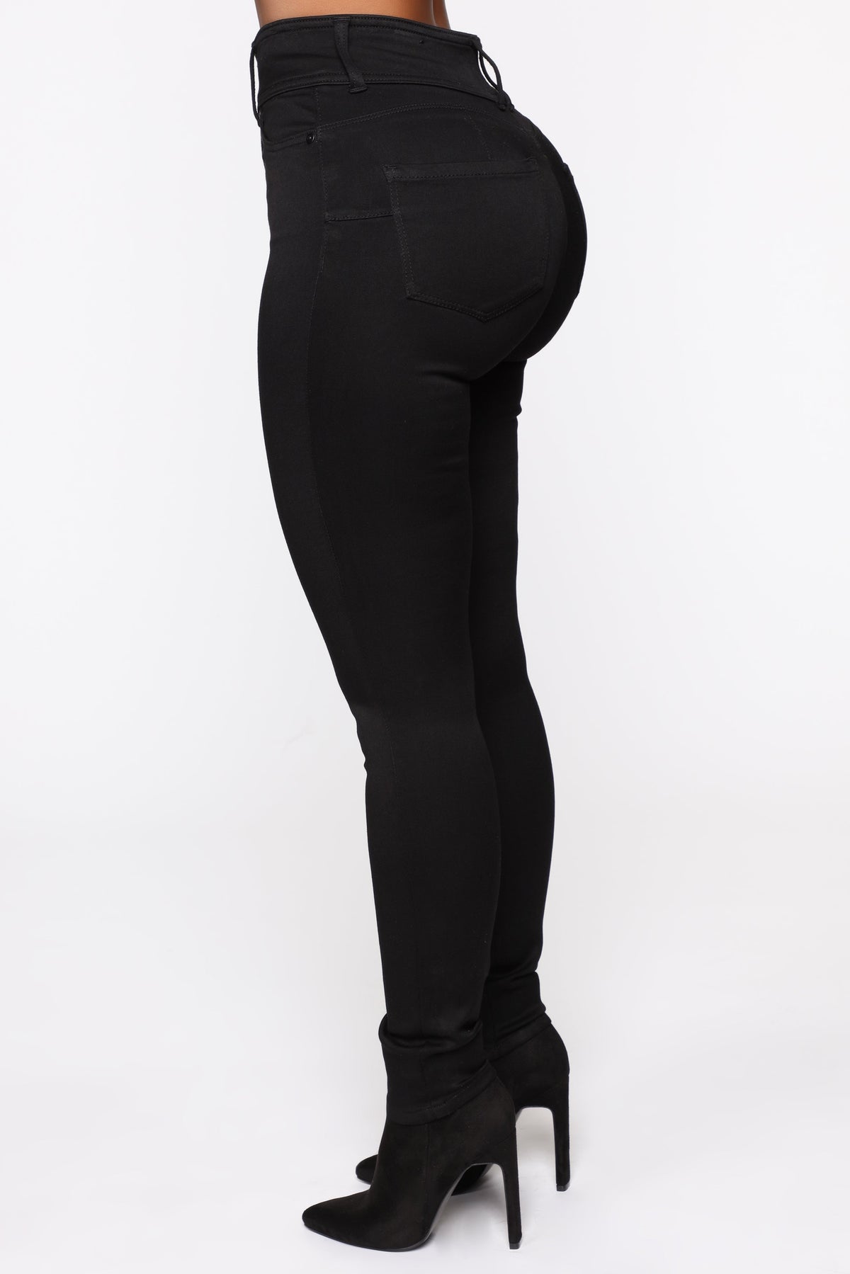 Snatch Me Tight Booty Lifter Skinny Jeans - Black