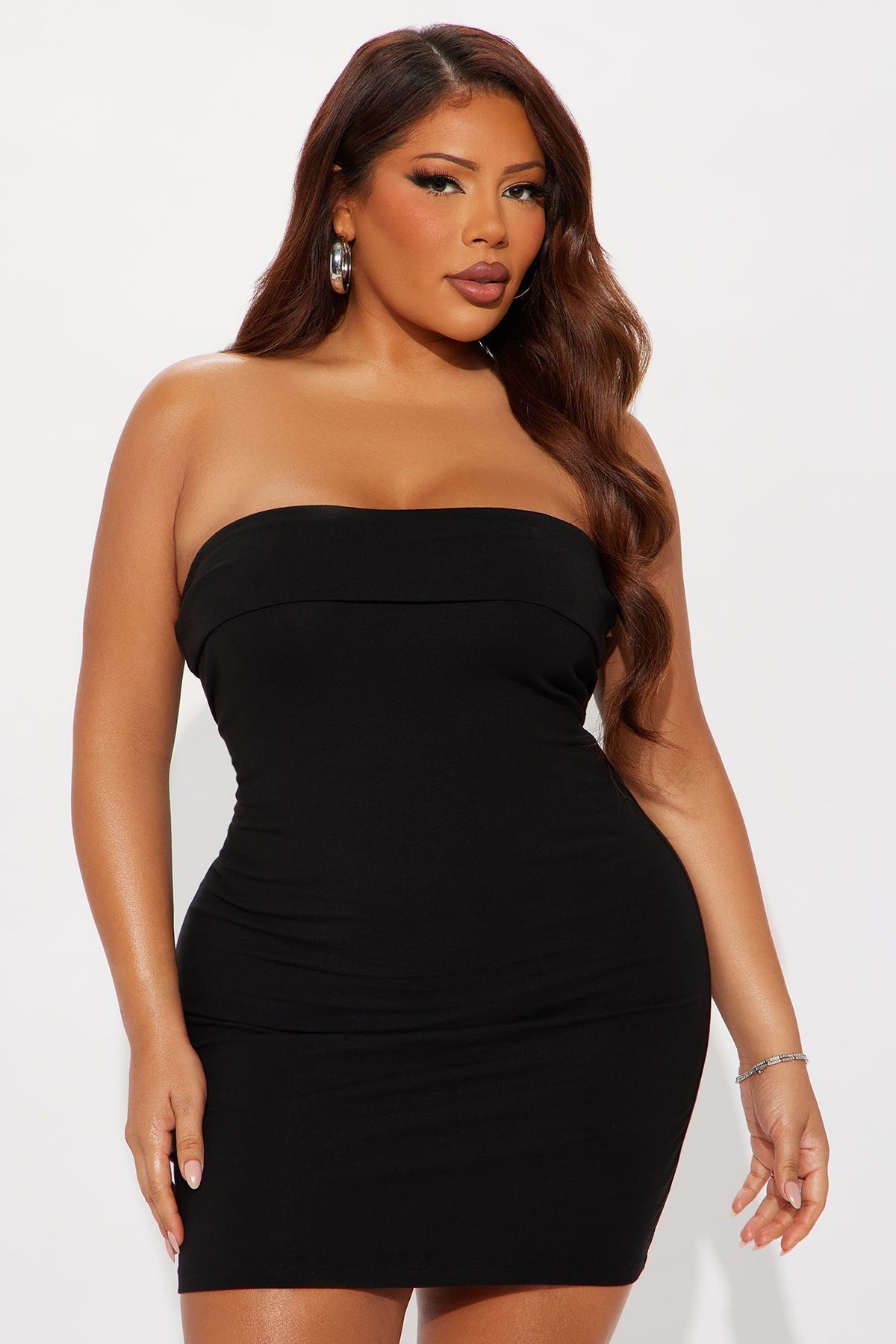 Gracie Strapless Cotton Mini Dress - Black