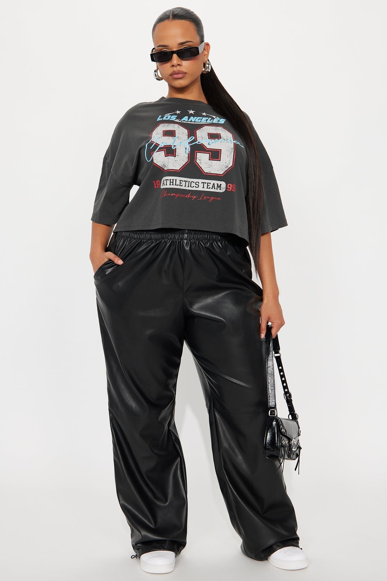 Dana Faux Leather Jogger Pant - Black
