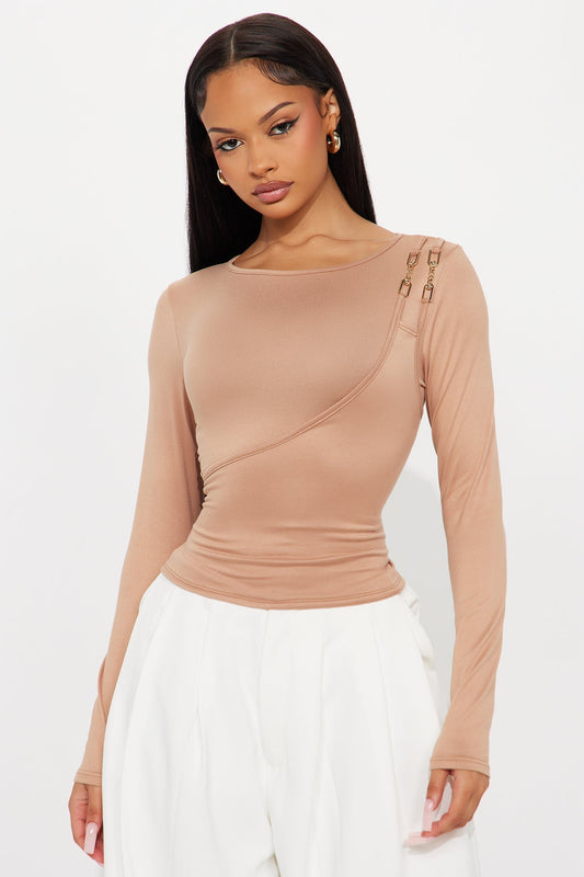 Zeta Long Sleeve Top - Mocha