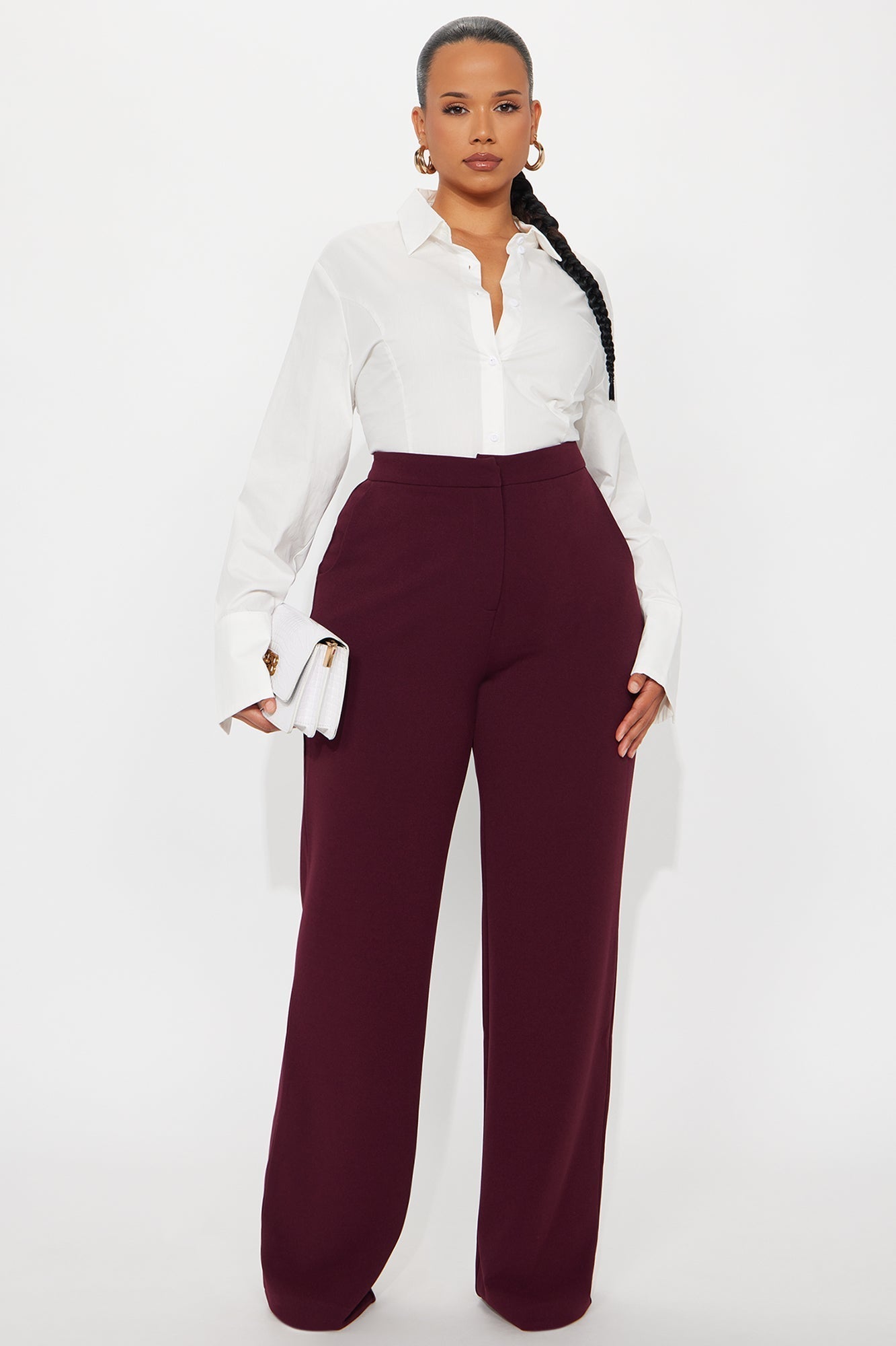 Core Competency Straight Leg Trouser - Burgundy