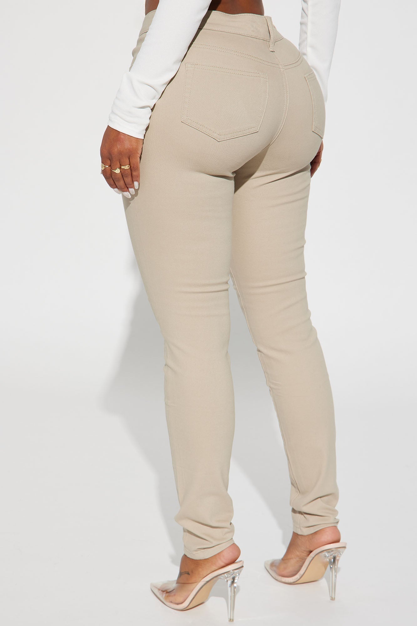 Skinny Uniform Pants - Khaki
