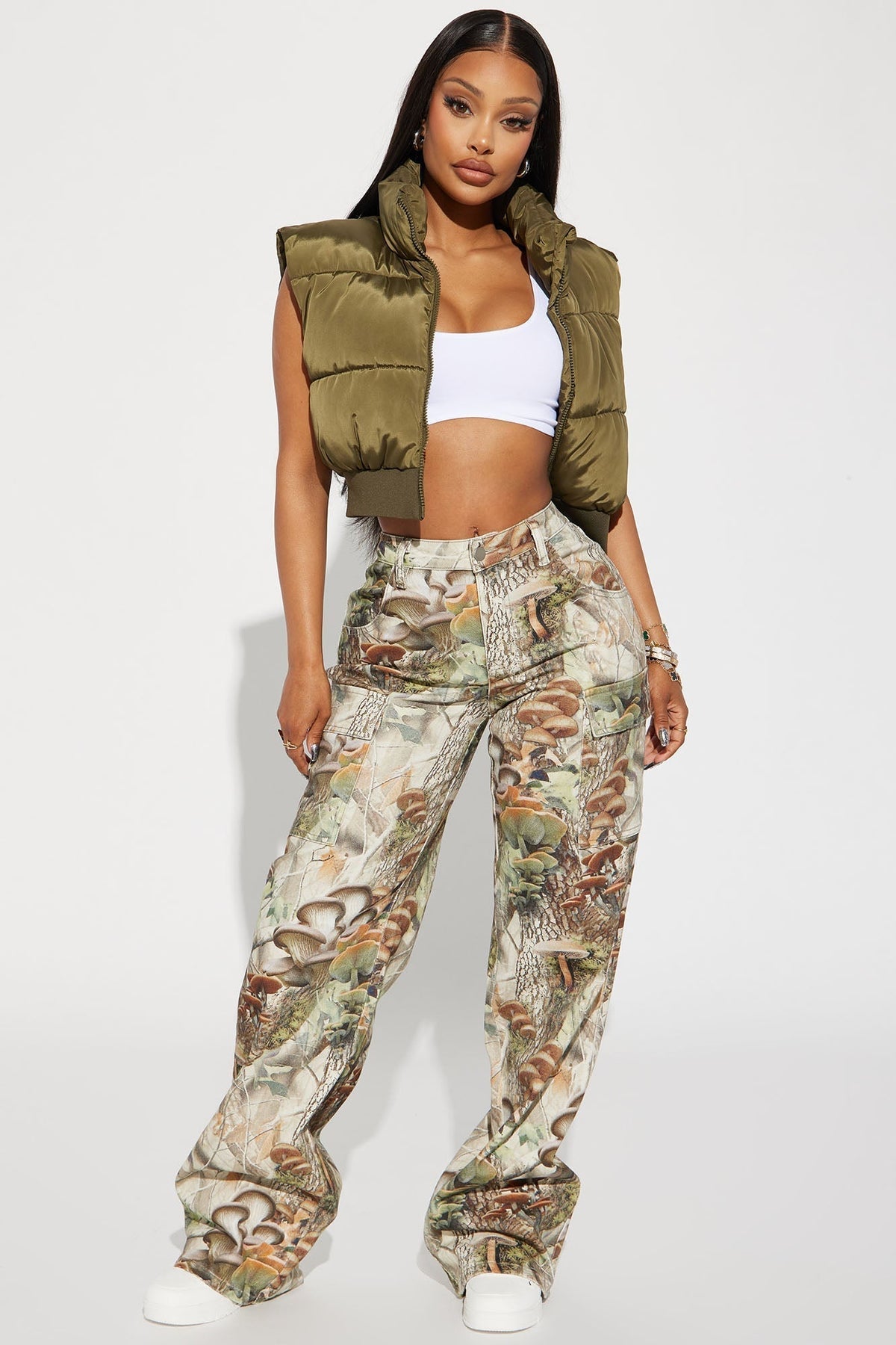 Weekend Trip Camo Stretch Cargo Jean - Taupe/combo