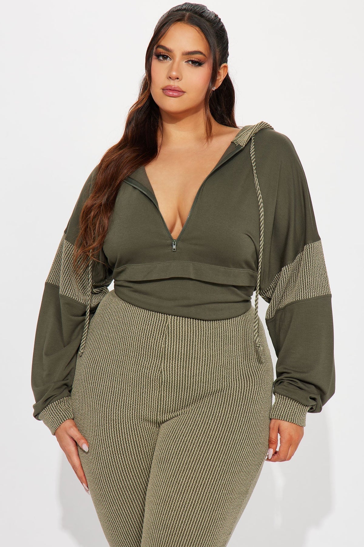 Off The Stage Hoodie Jumpsuit - Olive