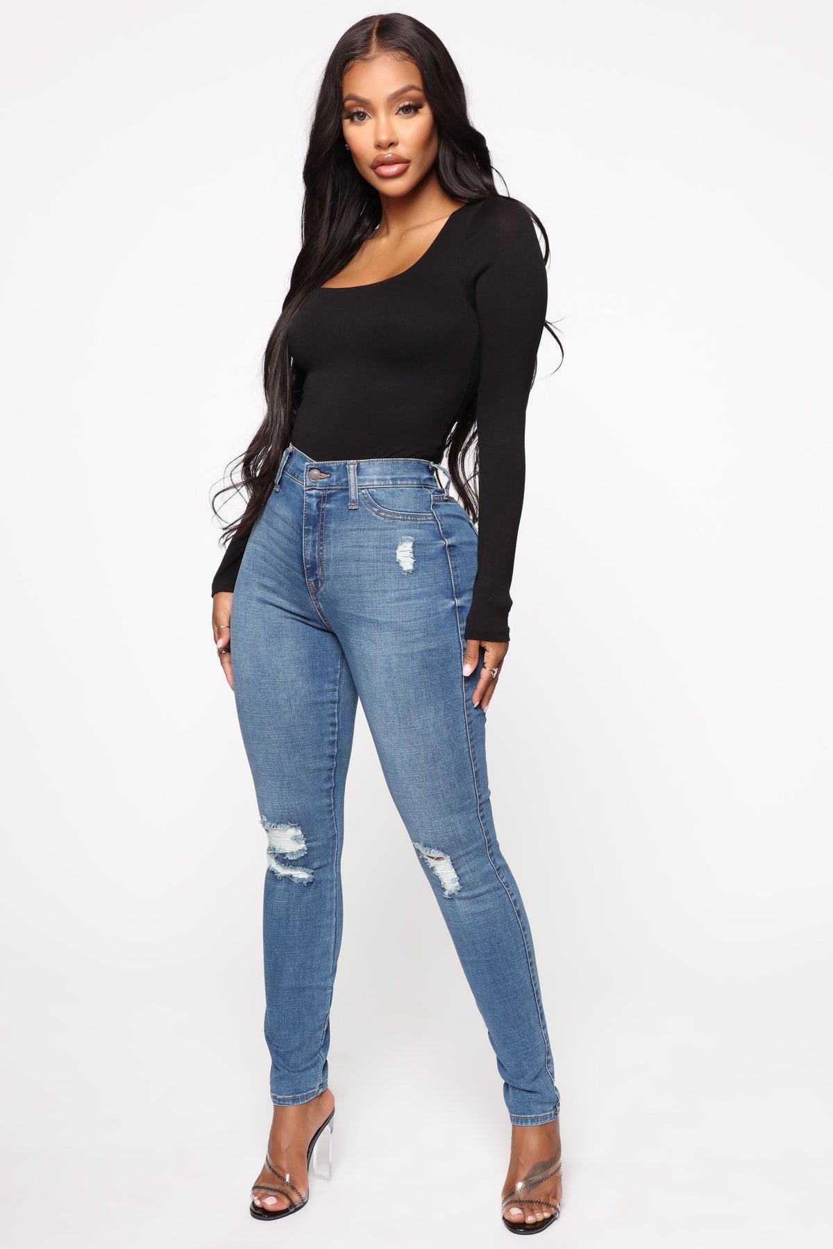 Yasmeen Square Neck Top - Black
